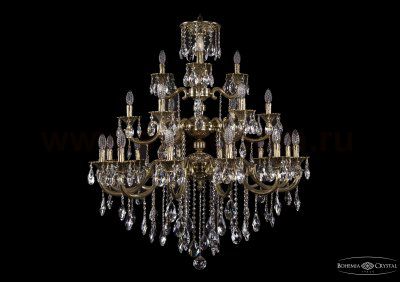 Люстра хрустальная большая Bohemia Ivele 1732/12+6+3/335/B/GB