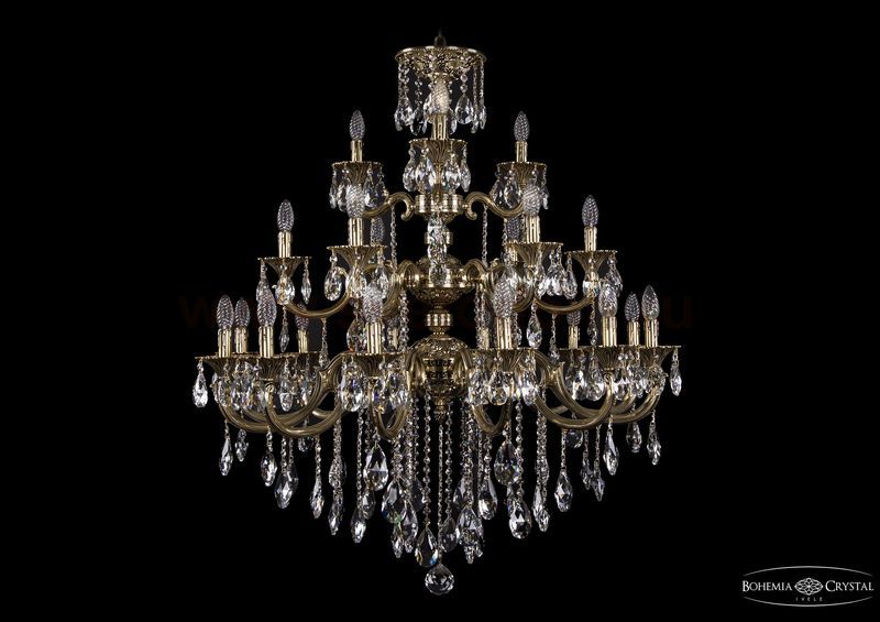 Люстра хрустальная большая Bohemia Ivele 1732/12+6+3/335-100/B/GB