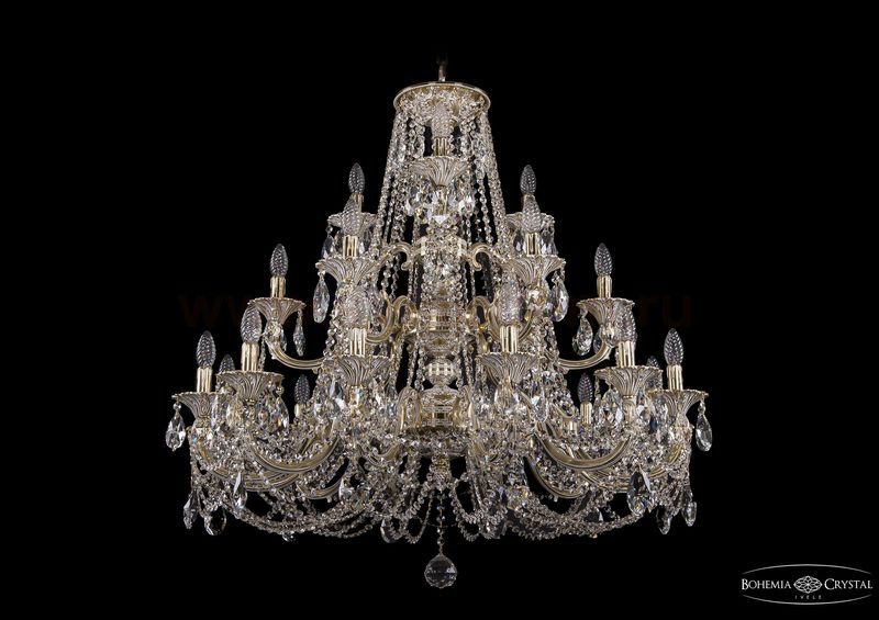 Люстра хрустальная большая Bohemia Ivele 1732/12+6+3/335-85/C/GW