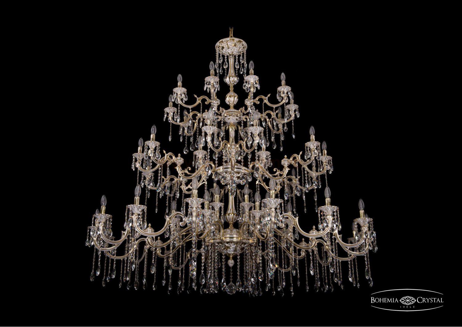 Люстра хрустальная большая Bohemia Ivele 1739/32+18+10/410+300/A/GW
