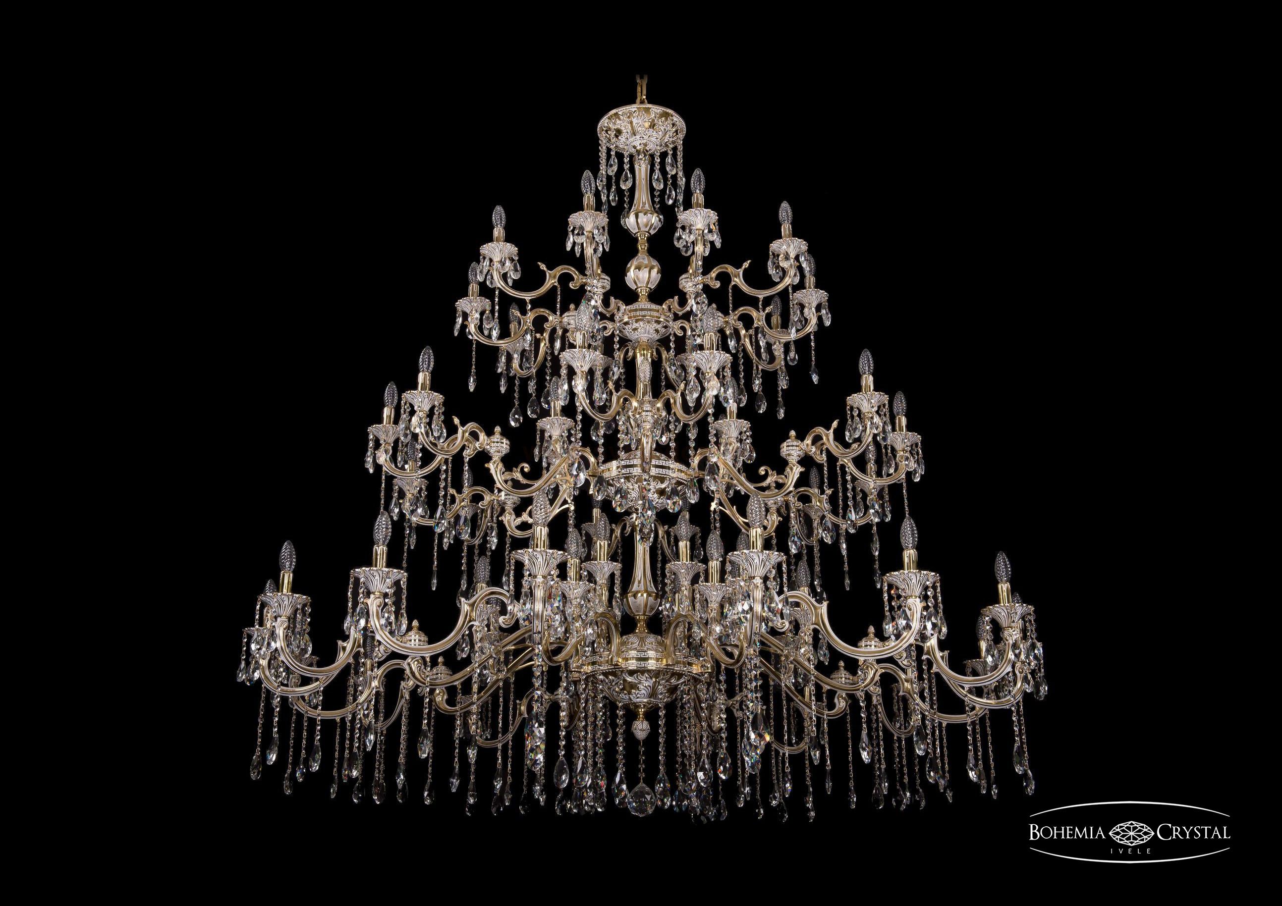 Люстра хрустальная большая Bohemia Ivele 1739/32+18+10/410+335/A/GW