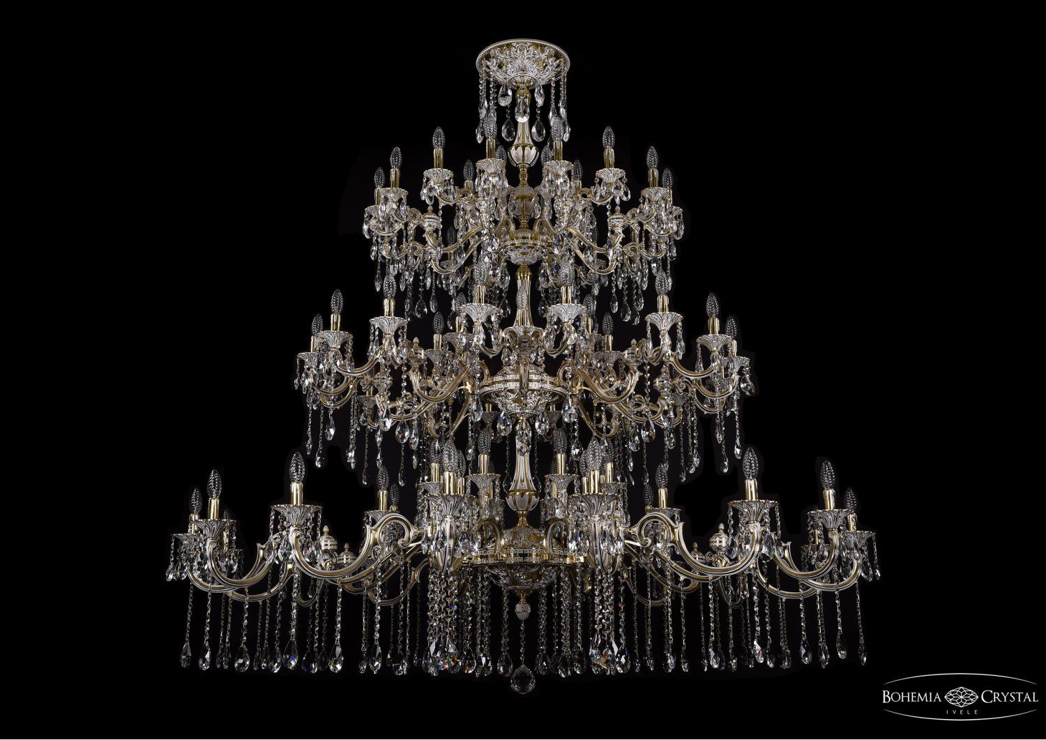 Большая Люстра хрустальная Bohemia Ivele 1739/32+24+24/410+300/A/GW
