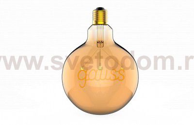 Лампа Gauss Filament G125 2,5W 200lm 2000К Е27 golden GAUSS LED (175802003)