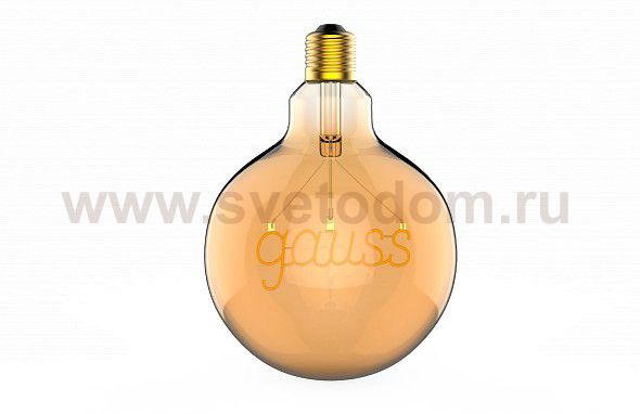 Лампа Gauss Filament G125 2,5W 200lm 2000К Е27 golden GAUSS LED (175802003)