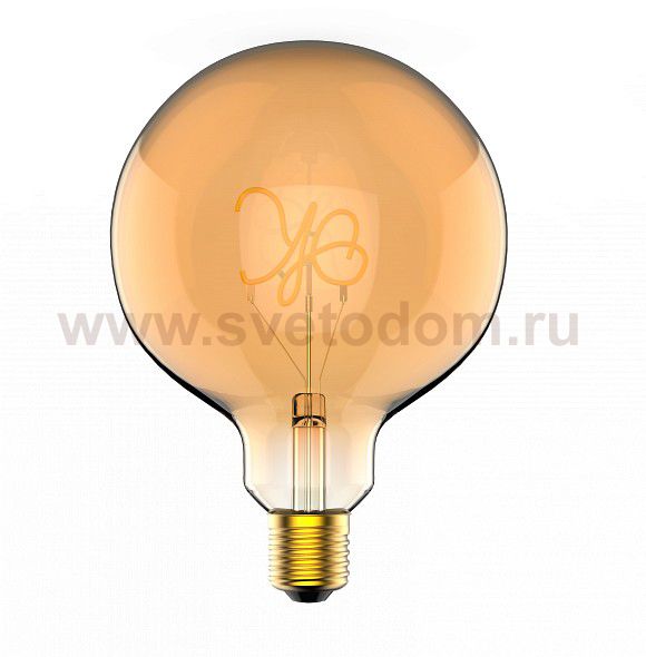 Лампа Gauss Filament G125 2,5W 200lm 2000К Е27 golden OK LED (176802003)