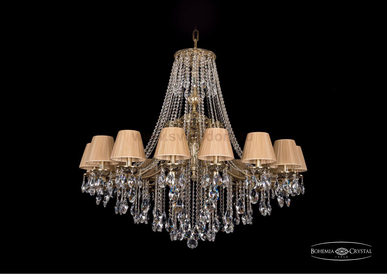 Люстра хрустальная Bohemia Ivele 1771/16/410/B/GB/SH37-160