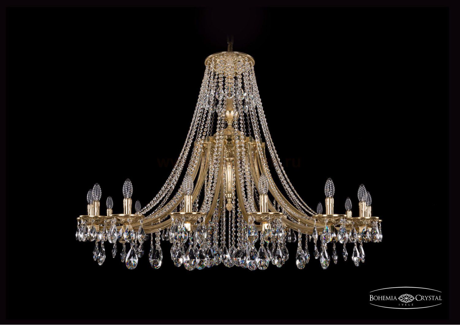 Люстра хрустальная Bohemia Ivele 1771/16/490/A/G