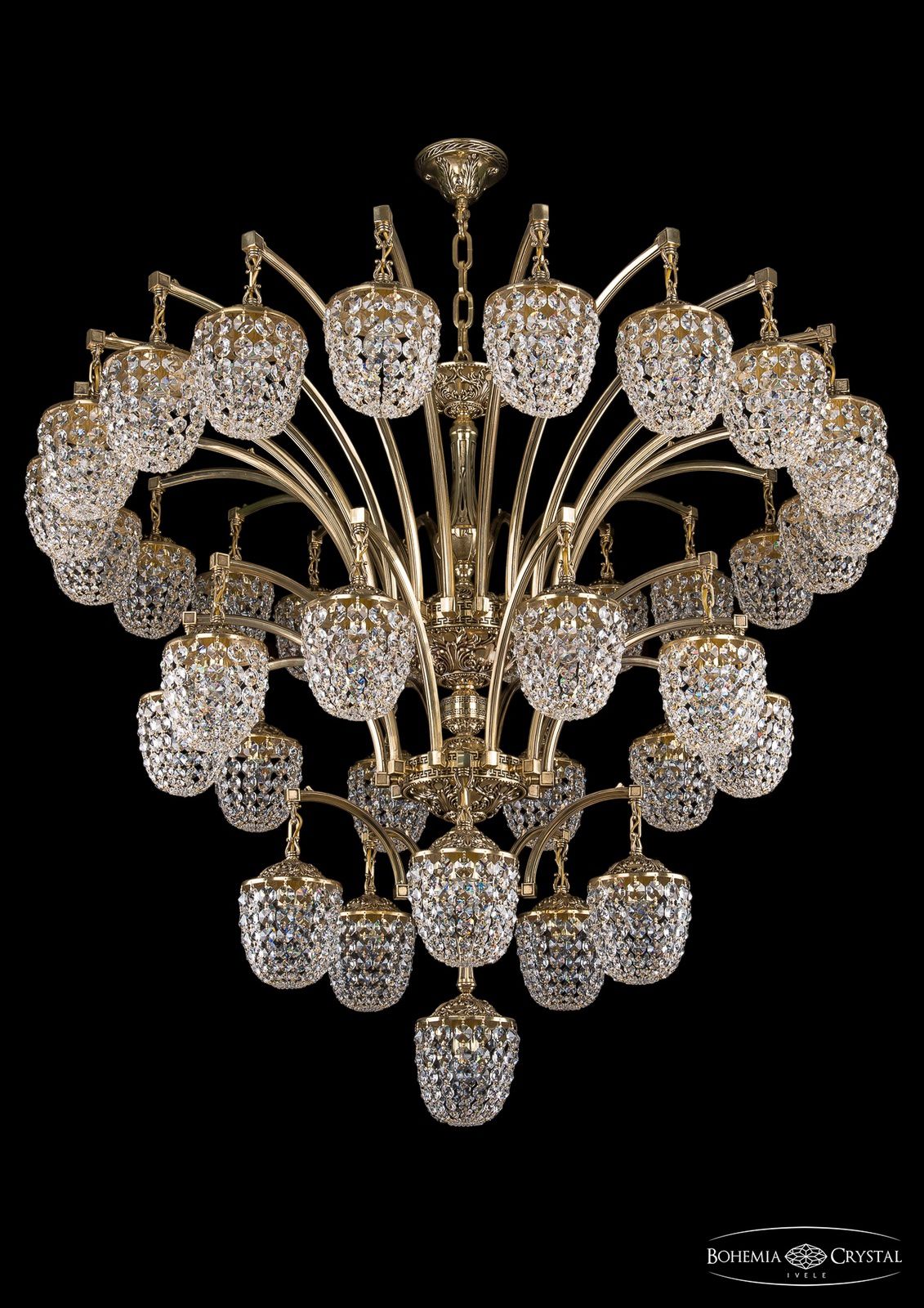 Люстра хрустальная большая Bohemia Ivele 1772/20+10+5/490/GB