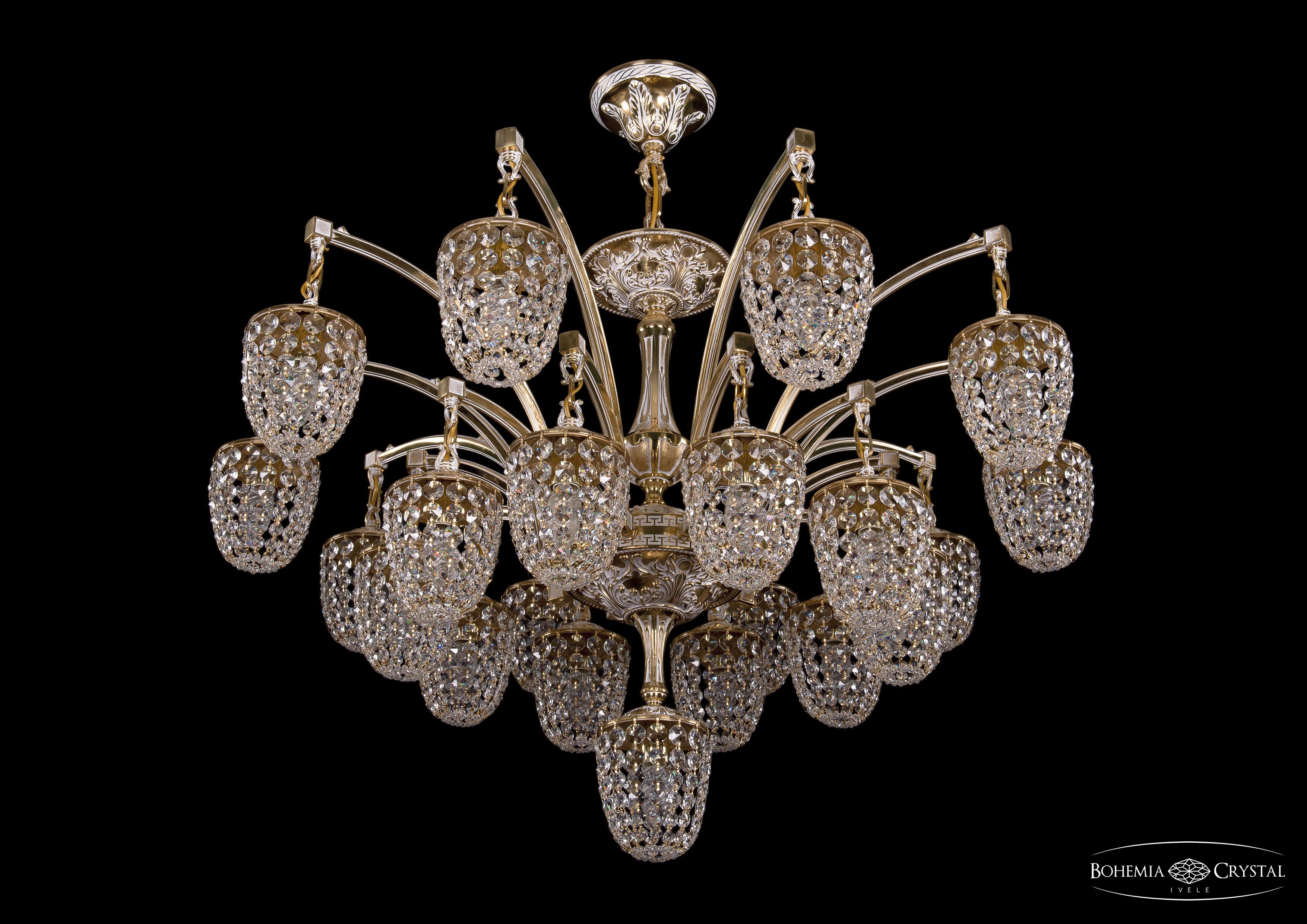 Люстра хрустальная большая Bohemia Ivele 1772/20+1/342/GW