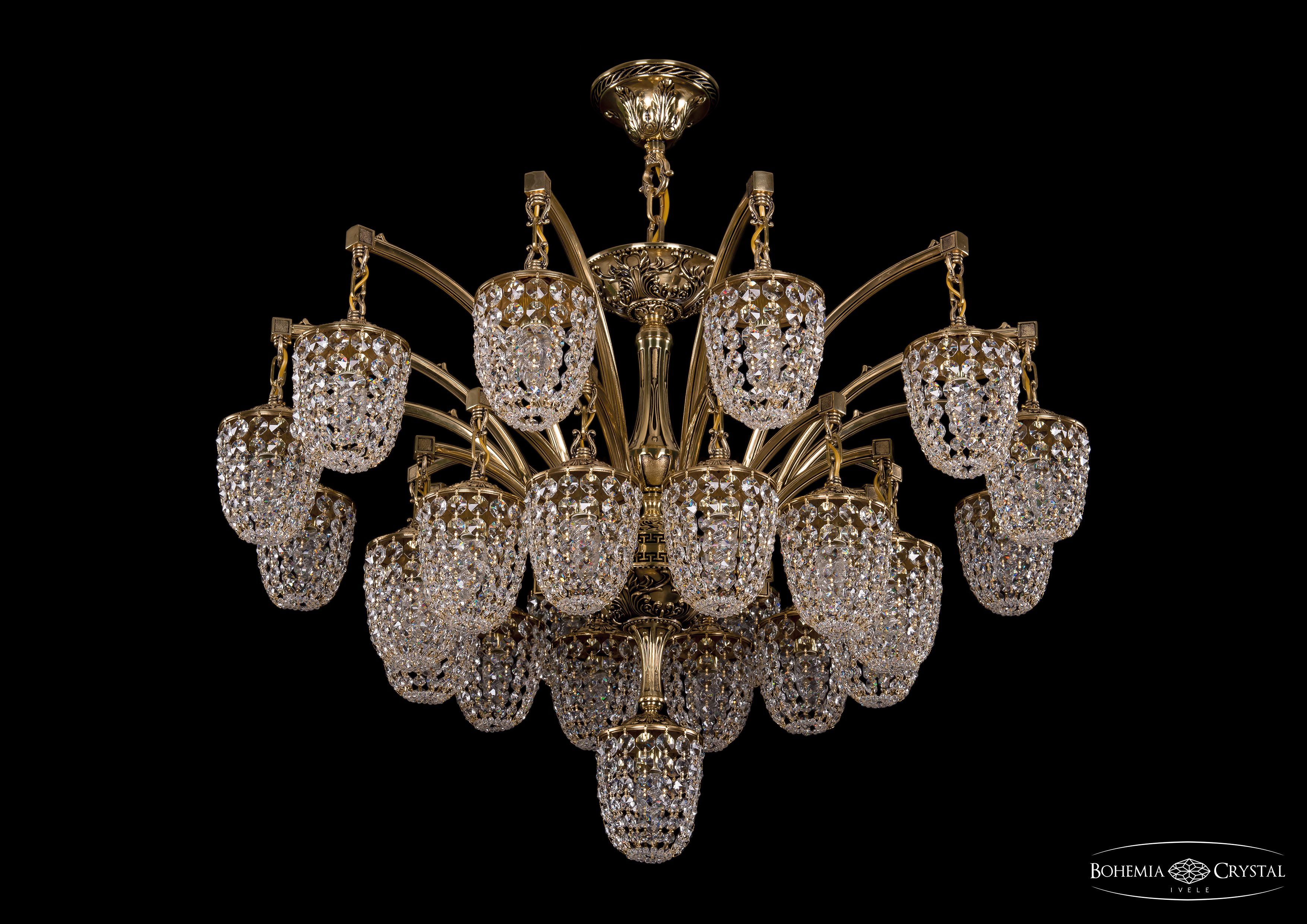 Люстра хрустальная большая Bohemia Ivele 1772/24+1/342/GB