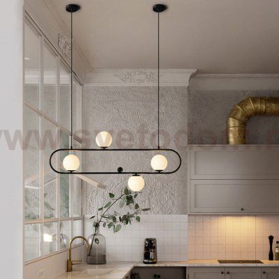 Подвесной реечный светильник HOOP L120 ЛАТУНЬ ImperiumLoft 177907-26