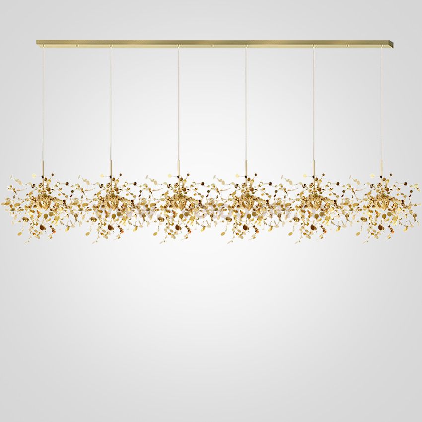 Люстра Tezani Argent Suspension Linear Gold 6L 210 ImperiumLoft 177956-22
