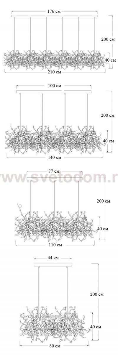 Люстра Tezani Argent Suspension Linear Gold 3 L110 ImperiumLoft 177957-22