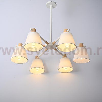 Потолочная люстра на штанге NATURA A WHITE 6 ImperiumLoft 177987-26
