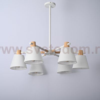 Потолочная люстра на штанге NATURA A WHITE 6 ImperiumLoft 177987-26