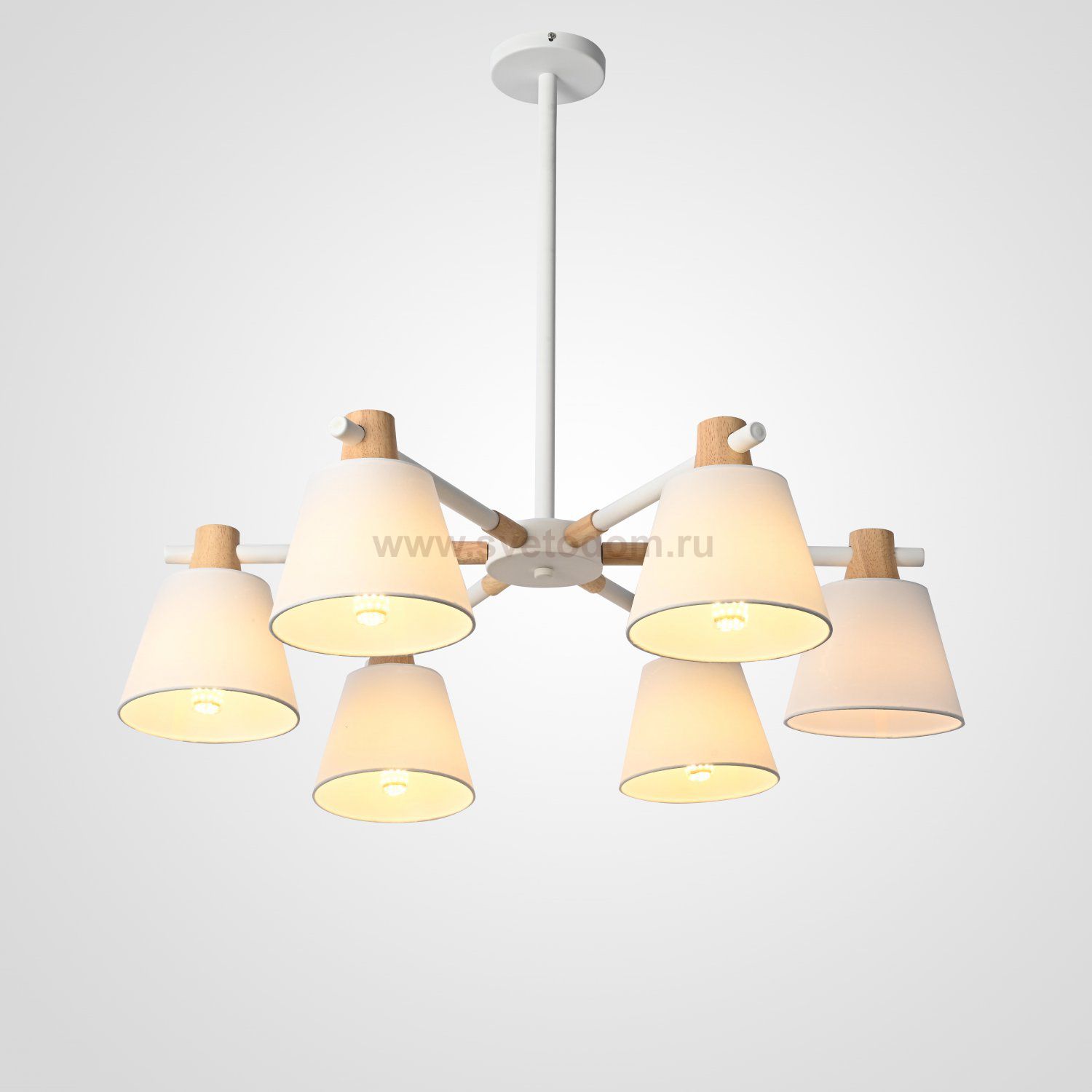 Потолочная люстра на штанге NATURA A WHITE 6 ImperiumLoft 177987-26