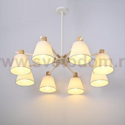 Потолочная люстра на штанге NATURA A WHITE 8 ImperiumLoft 177988-26