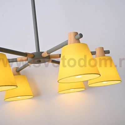 Потолочная люстра на штанге NATURA A YELLOW 6 ImperiumLoft 177989-26