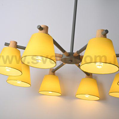 Потолочная люстра на штанге NATURA A YELLOW 8 ImperiumLoft 177990-26