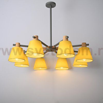 Потолочная люстра на штанге NATURA A YELLOW 8 ImperiumLoft 177990-26