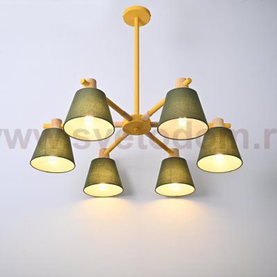 Потолочная люстра на штанге NATURA A GREEN 6 ImperiumLoft 177993-26