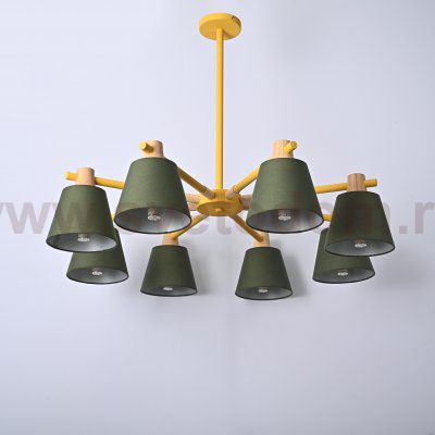 Потолочная люстра на штанге NATURA A GREEN 8 ImperiumLoft 177994-26