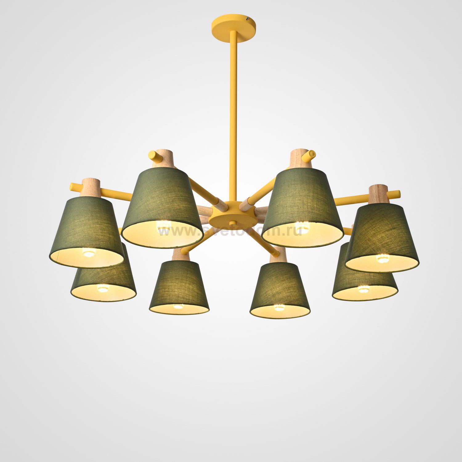 Потолочная люстра на штанге NATURA A GREEN 8 ImperiumLoft 177994-26