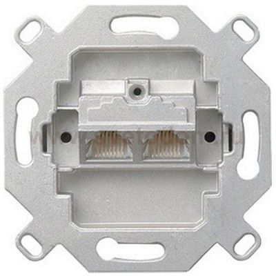 Gira Мех Розетка компьютерная 2-ая наклонная экран 5 кат 2х8 (Rutenbeck) (G17800)