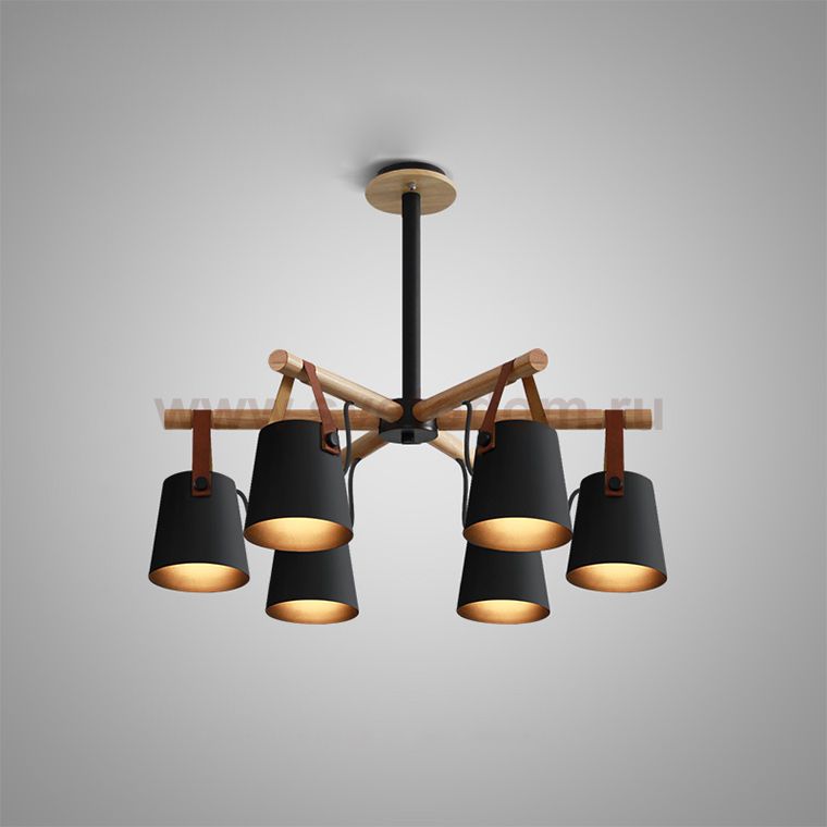 Люстра потолочная на штанге NATURA C6 black ImperiumLoft 178001-26