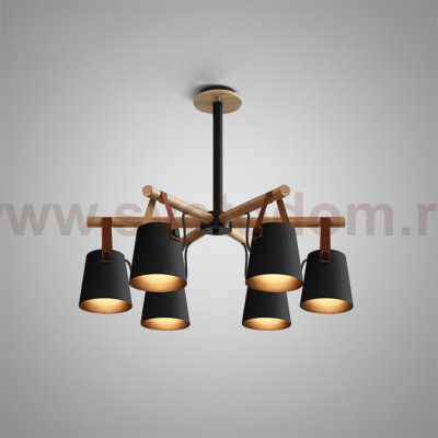 Люстра потолочная на штанге NATURA C6 black ImperiumLoft 178001-26