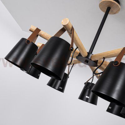 Люстра потолочная на штанге NATURA C8 black ImperiumLoft 178002-26