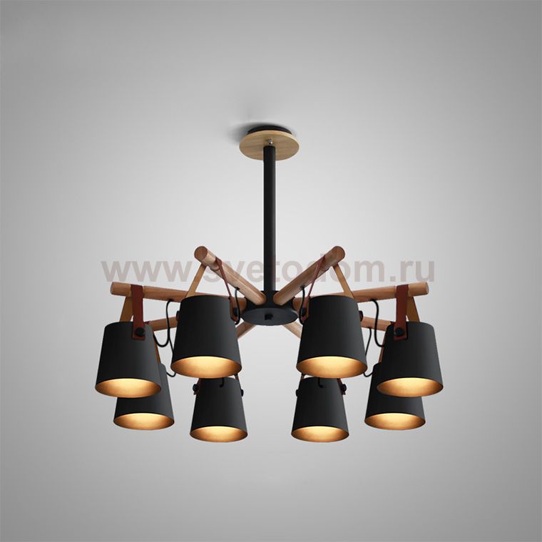 Люстра потолочная на штанге NATURA C8 black ImperiumLoft 178002-26