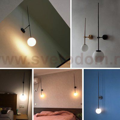 Настенный светильник LINES Ball 200 Black ImperiumLoft 178056-26