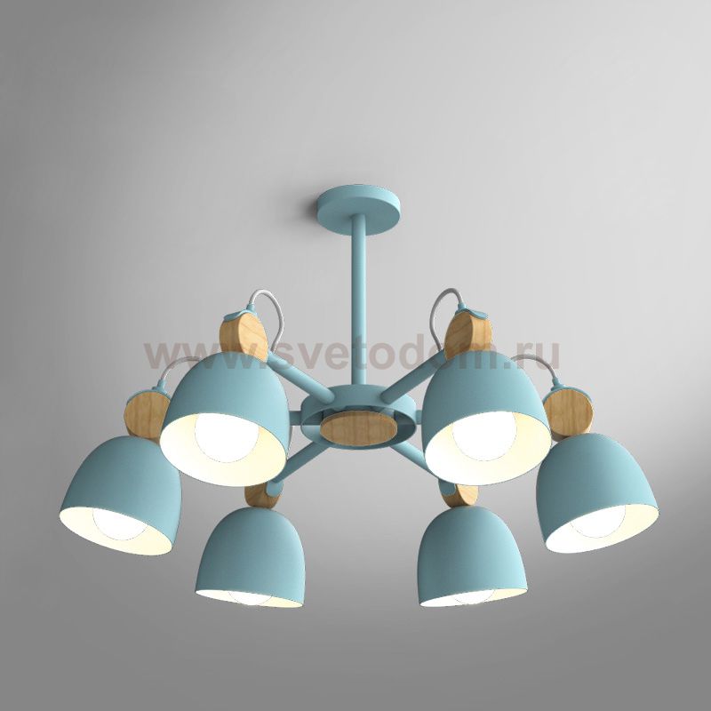 Потолочная люстр на штанге ROLLA 6 blueice ImperiumLoft 178072-26