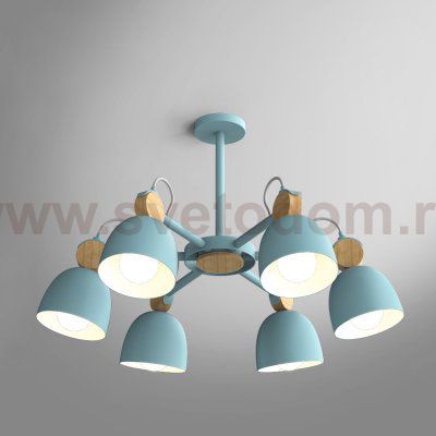 Потолочная люстр на штанге ROLLA 6 blueice ImperiumLoft 178072-26