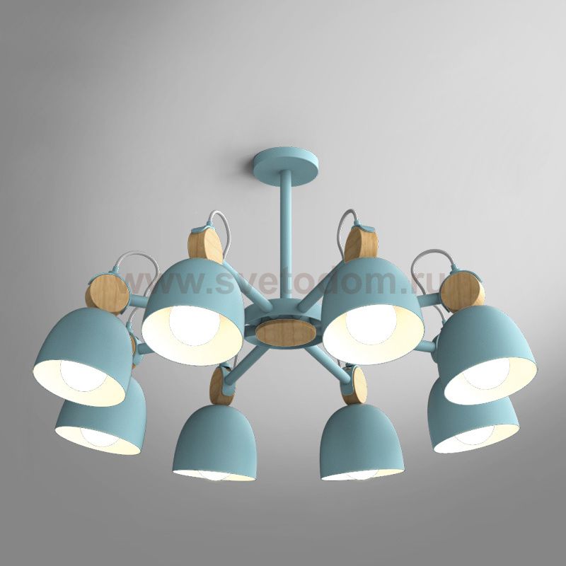 Потолочная люстр на штанге ROLLA 8 blueice ImperiumLoft 178076-26