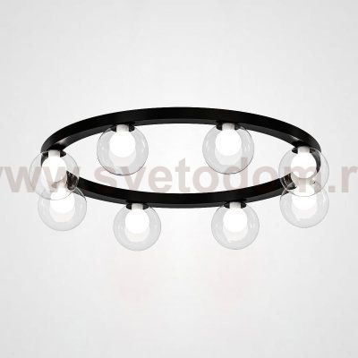 Потолочный светильник WREATH 8 D77 Черный, Прозрачный ImperiumLoft 178222-26