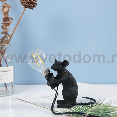Настольная лампа Mouse Sitting Черный ImperiumLoft 178307-22