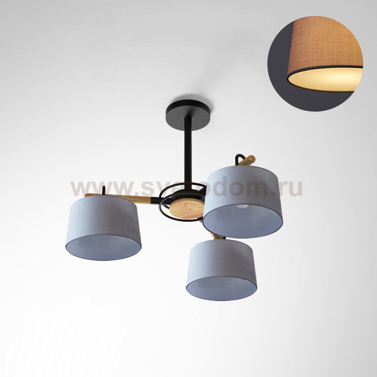 Потолочная люстра на штанге EVEN 3 Gray ImperiumLoft 178366-26