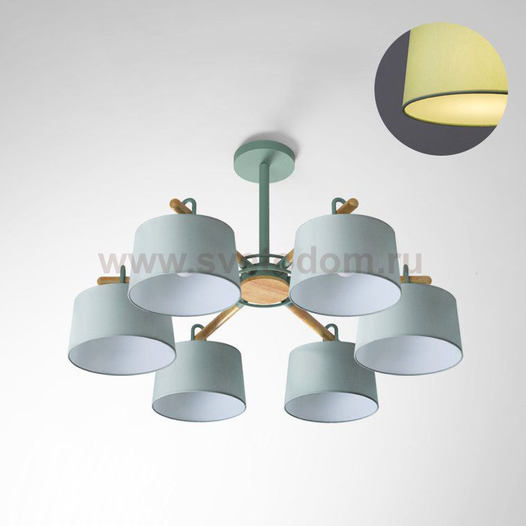 Потолочная люстра на штанге EVEN 6 Olive ImperiumLoft 178368-26