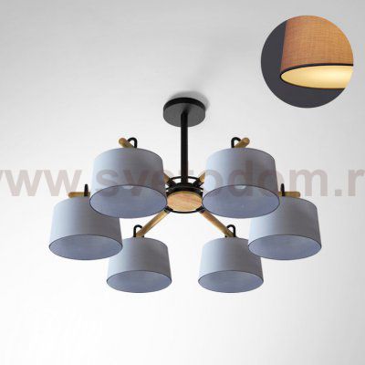 Потолочная люстра на штанге EVEN 6 Gray ImperiumLoft 178369-26
