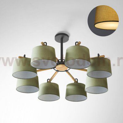 Потолочная люстра на штанге EVEN 8 Green ImperiumLoft 178370-26