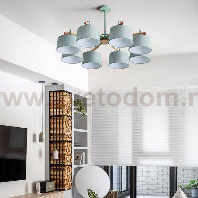 Потолочная люстра на штанге EVEN 8 Green ImperiumLoft 178370-26
