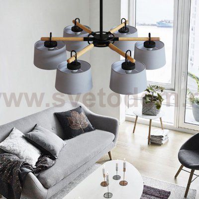 Потолочная люстра на штанге EVEN 8 Gray ImperiumLoft 178371-26