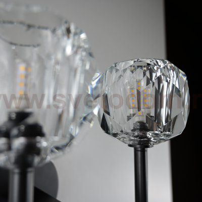 Бра RH Boule de Cristal Double Sconce Brass Черный ImperiumLoft 178385-22