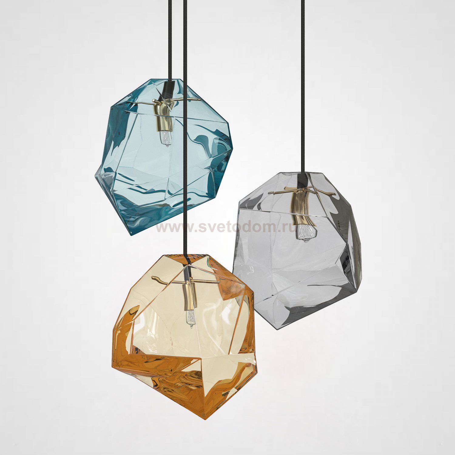 Подвесной светильник Color Ice Cube Pendant JEVIO 3 На диске ImperiumLoft 178465-26