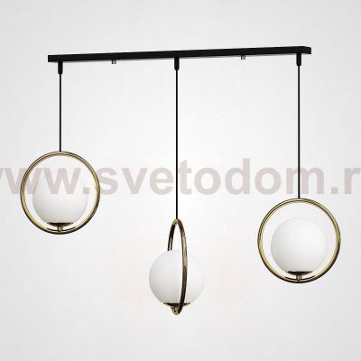 Подвесной светильник HOOP-TRIO Латунь, Круг, Планка ImperiumLoft 179630-26