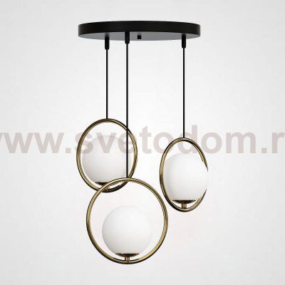 Подвесной светильник HOOP-TRIO Латунь, Круг, Диск ImperiumLoft 179631-26