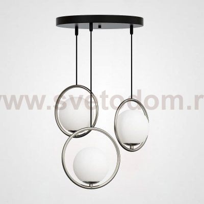Подвесной светильник HOOP-TRIO Серебро, Круг, Диск ImperiumLoft 179632-26
