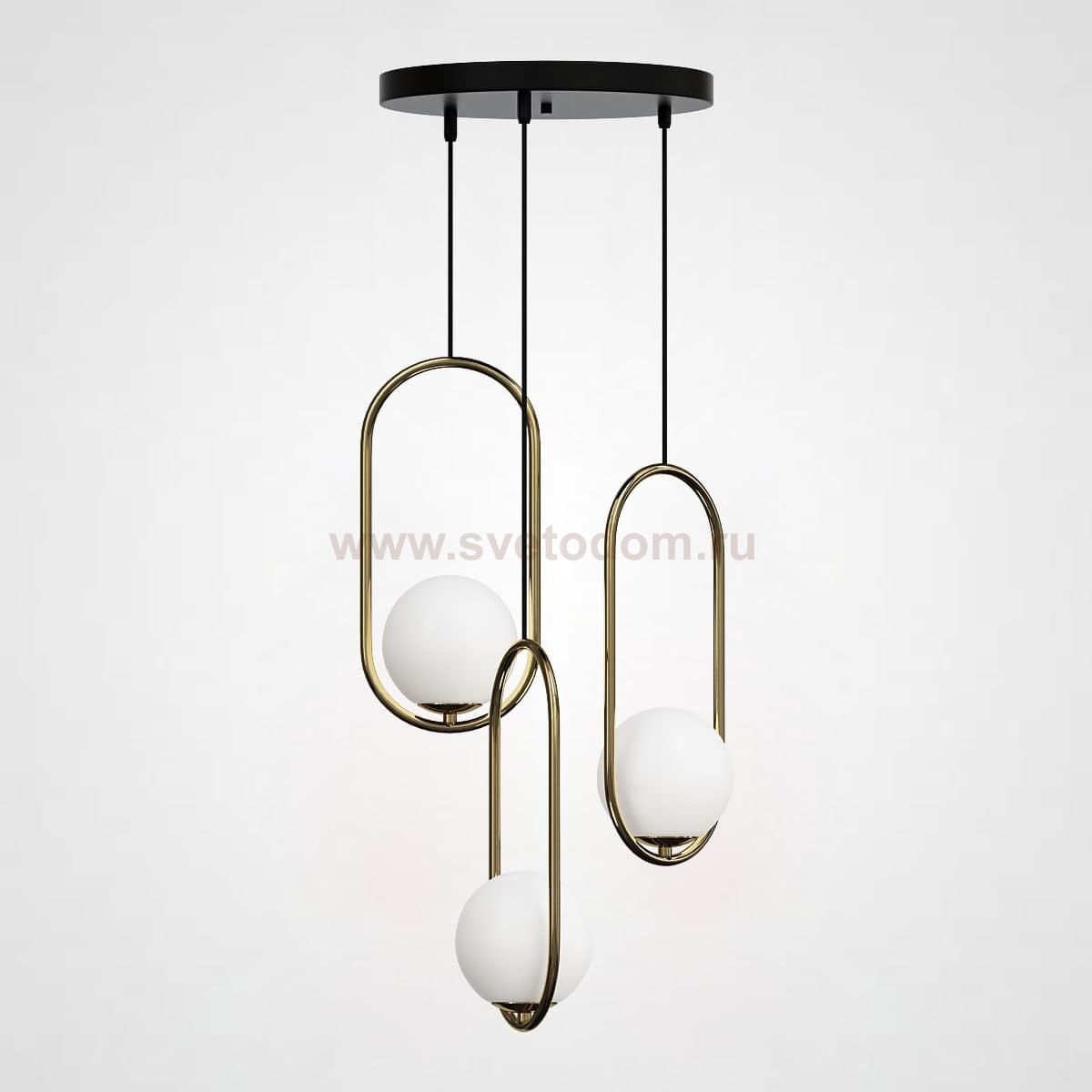 Подвесной светильник HOOP-TRIO Латунь, Эллипс S, Диск ImperiumLoft 179637-26